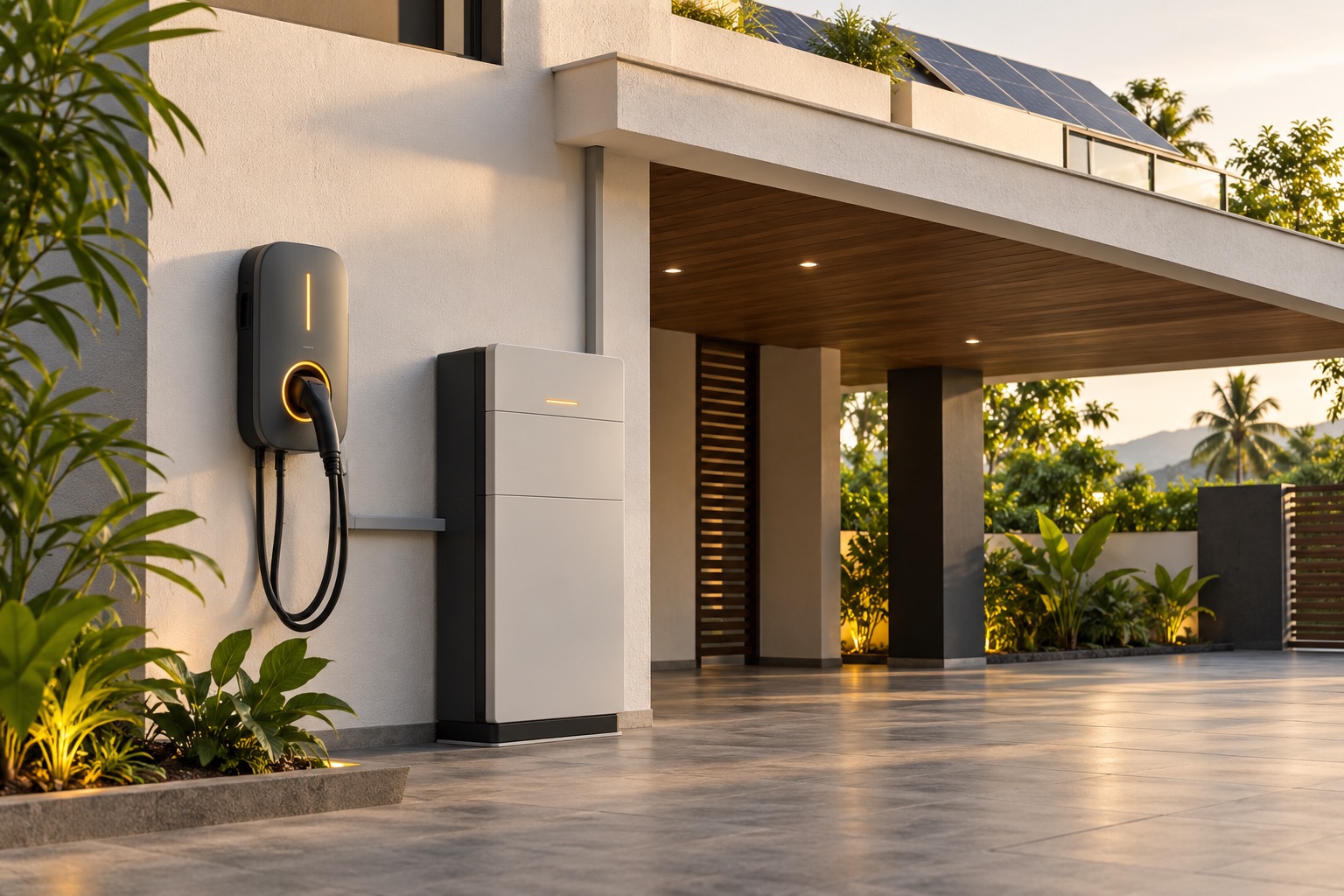 Home EV charger and battery storage energy solution